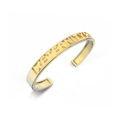 Customizable Yellow Gold Plated or Sterling Silver Charm ModuType Cuff Bracelet SS25B001G