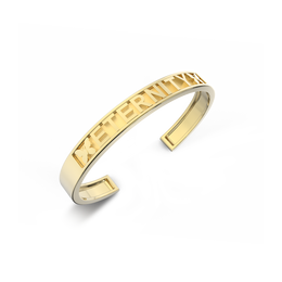 Customizable Yellow Gold Plated or Sterling Silver Charm ModuType Cuff Bracelet SS25B001G