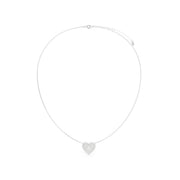 Rhodium Plated Sterling Silver Heart Initial Necklace AW24N003R