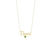 Yellow Gold Plated Heart Birthstone Name Necklace SN001G