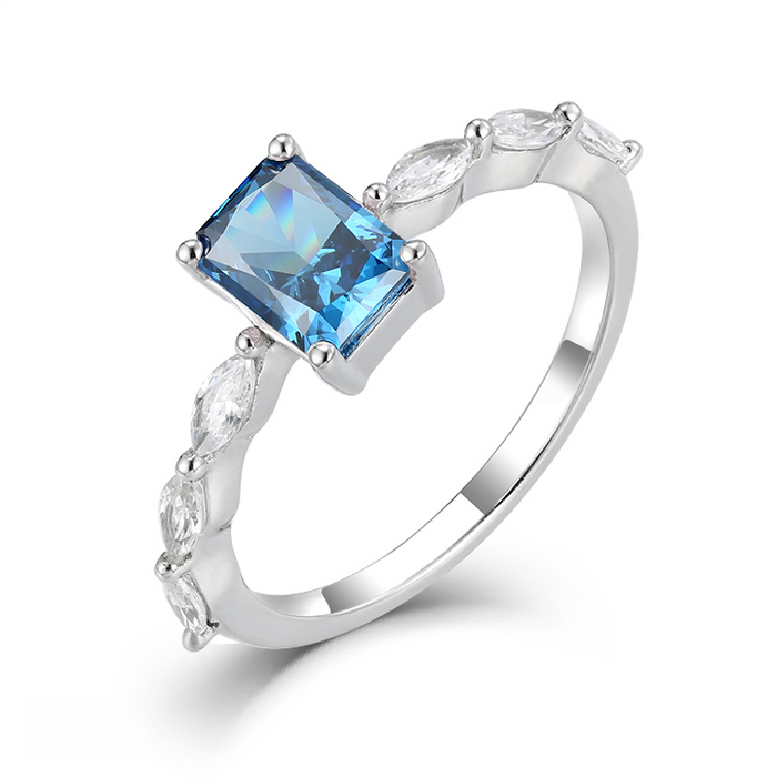 Casablanca Blue Stone CZ Ring