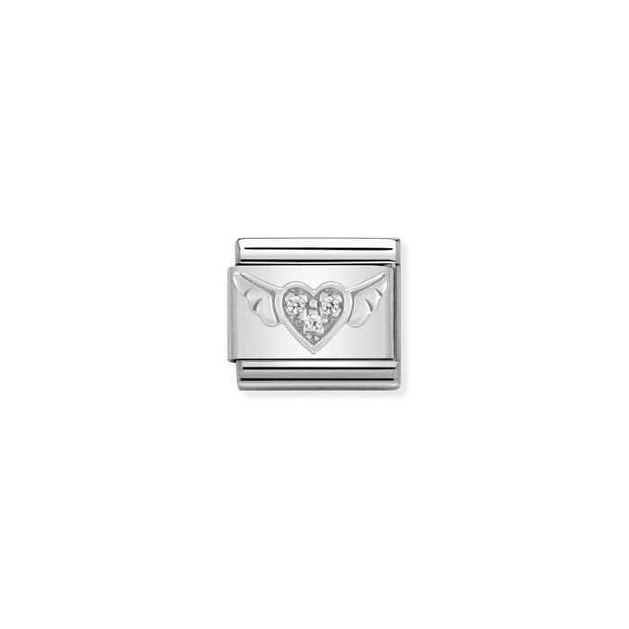 Nomination Italy Classic Link CZ Flying Heart Charm