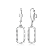 Elle Sterling Silver Allure CZ Drop Earrings