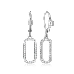 Elle Sterling Silver Allure CZ Drop Earrings