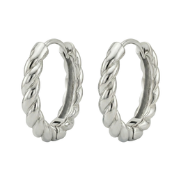Casablanca Sterling Silver Twist Hoop Earrings