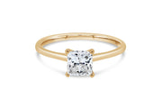 0.92CT Lab Grown Princess Cut Solitaire Diamond Engagement Ring in 14KT Yellow Gold