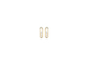 Casablanca Yellow Gold Plated CZ Paperclip Earrings