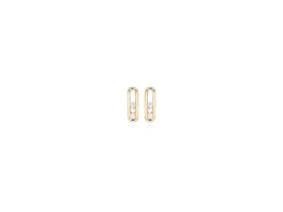 Casablanca Yellow Gold Plated CZ Paperclip Earrings