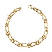 Casablanca Yellow Gold Plated Oval And Round Linked Bracelet