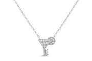 Casablanca Silver CZ Martini Necklace