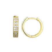 Casablanca Yellow Gold Plated CZ Hoop Earrings
