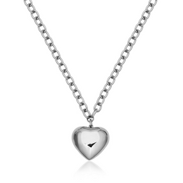 Steelx Stainless Steel Puffy Heart Necklace