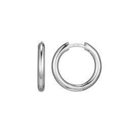 Casablanca Rhodium Plated Silver Tone Hoop Earrings