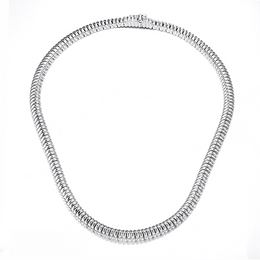 Casablanca Silver Tubogas Necklace