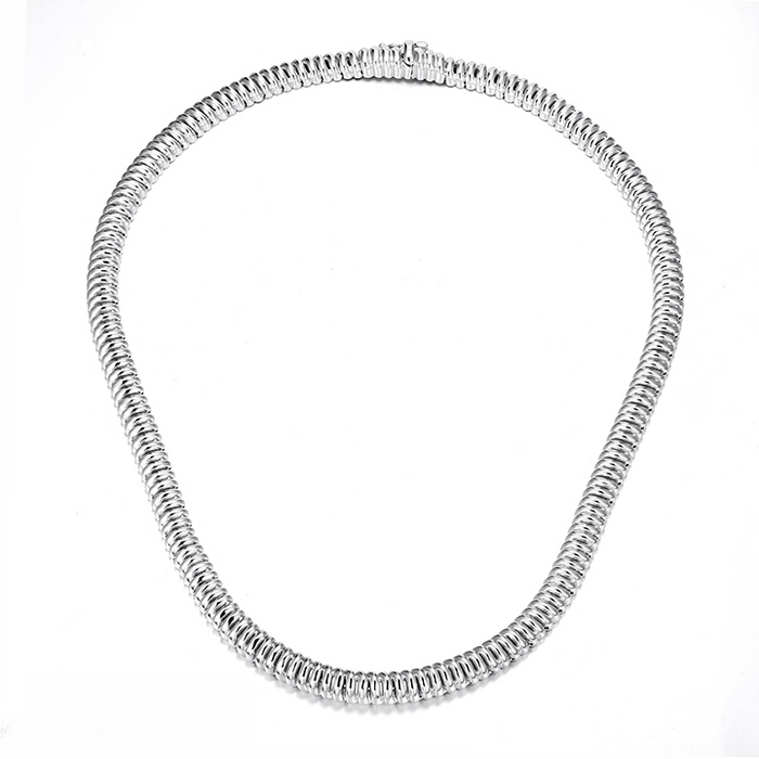 Casablanca Silver Tubogas Necklace
