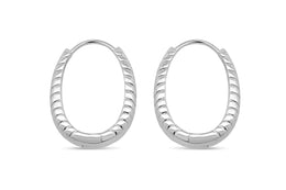 Casablanca Sterling Silver Patterned Hoop Earrings