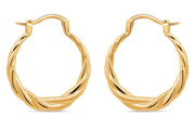 Casablanca Yellow Gold-Tone Sterling Silver Twisted Hoop Earrings