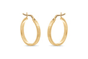 10KT Yellow Gold Stove Pipe Diamond Cut Earrings