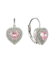 Casablanca Sterling Silver Leverback Heart Earrings
