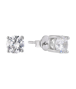 6MM Casablanca Silver Round Cut Stud Earrings