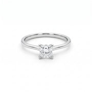 1.00CT Mined Natural Princess Cut Solitaire Diamond Engagement Ring in 14KT White Gold