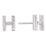 Casablanca Sterling Silver Initial Stud Earrings
