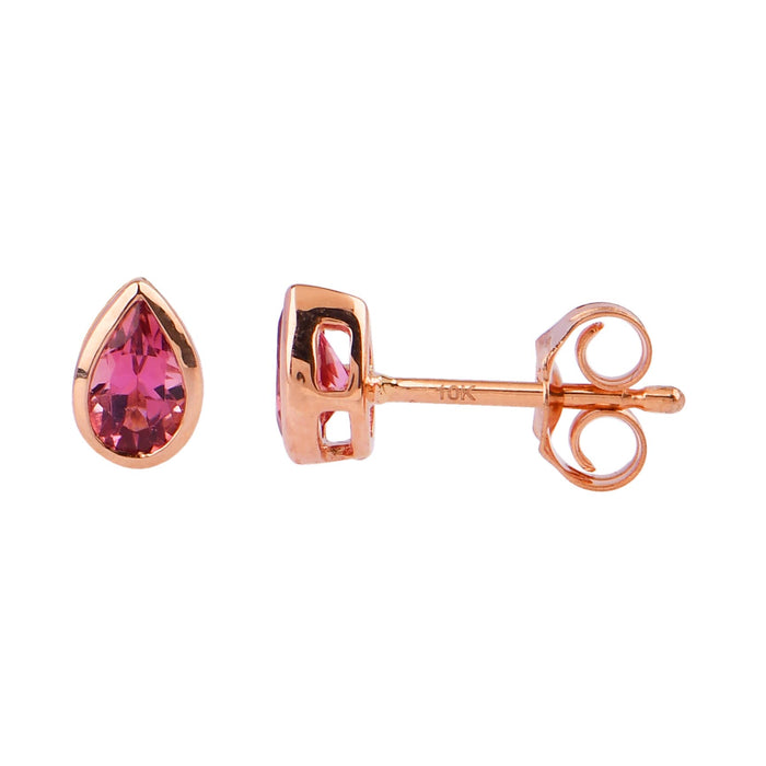 10kt Rose Gold & Lab Grown Pink Tourmaline Earrings