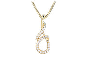 Casablanca 10k Yellow Gold Twisted CZ Necklace