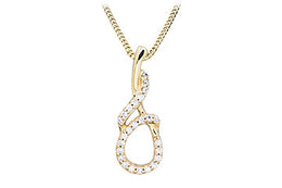 Casablanca 10k Yellow Gold Twisted CZ Necklace