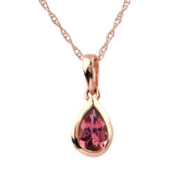 10kt Rose Gold & Lab Grown Pink Tourmaline Necklace