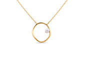 Casablanca Gold Plated & Mini Pearl Circle Necklace