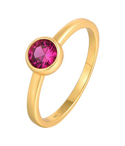 Casablanca Sterling Silver Bezel-Set CZ Birthstone Ring