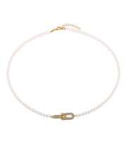 Casablanca Gold Plated String Pearl Necklace
