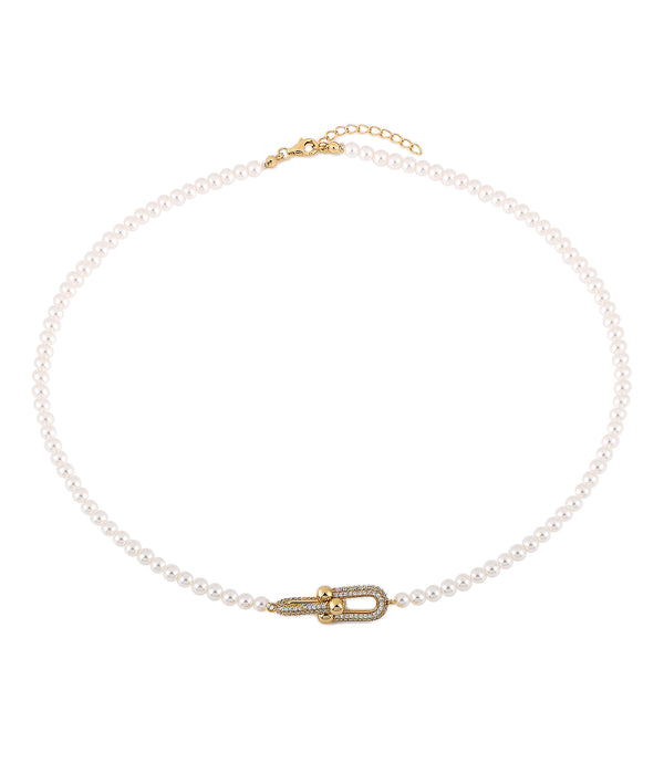 Casablanca Gold Plated String Pearl Necklace