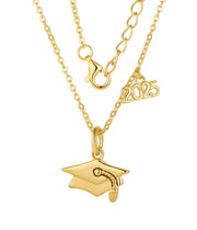 Casablanca Yellow Gold Plated Sterling Silver 2025 Graduation Cap Necklace