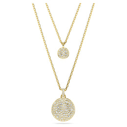 Swarovski Sublima Yellow Gold Tone Layered Crystal Circle Necklace