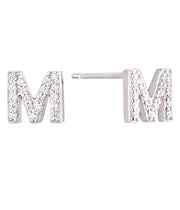 Casablanca Sterling Silver Initial Stud Earrings