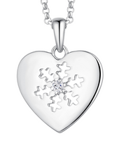 Casablanca Sterling Silver Snowflake Heart Necklace