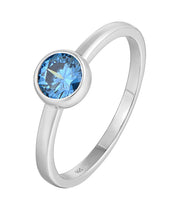 Casablanca Sterling Silver Bezel-Set CZ Birthstone Ring