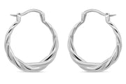 Casablanca Sterling Silver Twisted Hoop Earrings