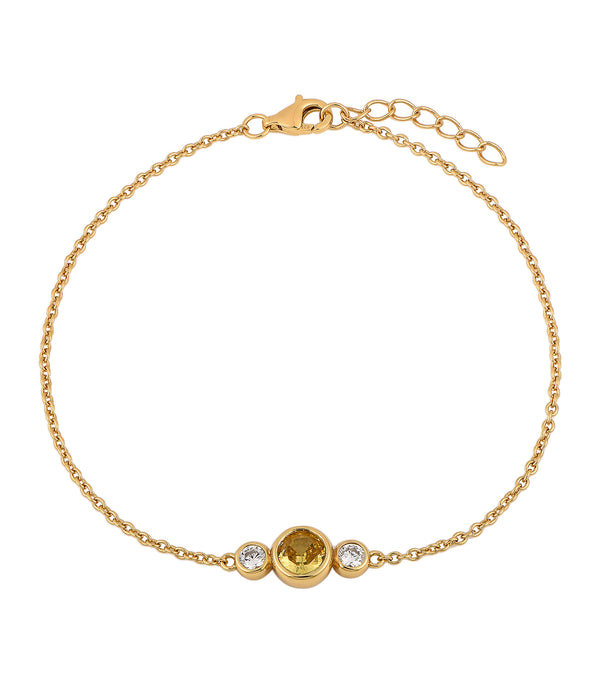 Casablanca Sterling Silver 3-Stone Bezel Birthstone Bracelet