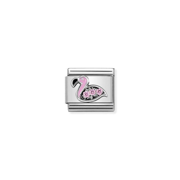 Nomination Italy Classic Link CZ Flamingo Charm