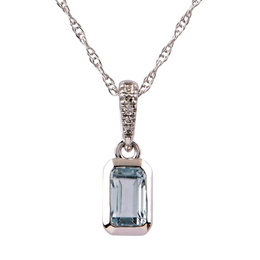 10kt White Gold & Lab Grown Topaz Necklace