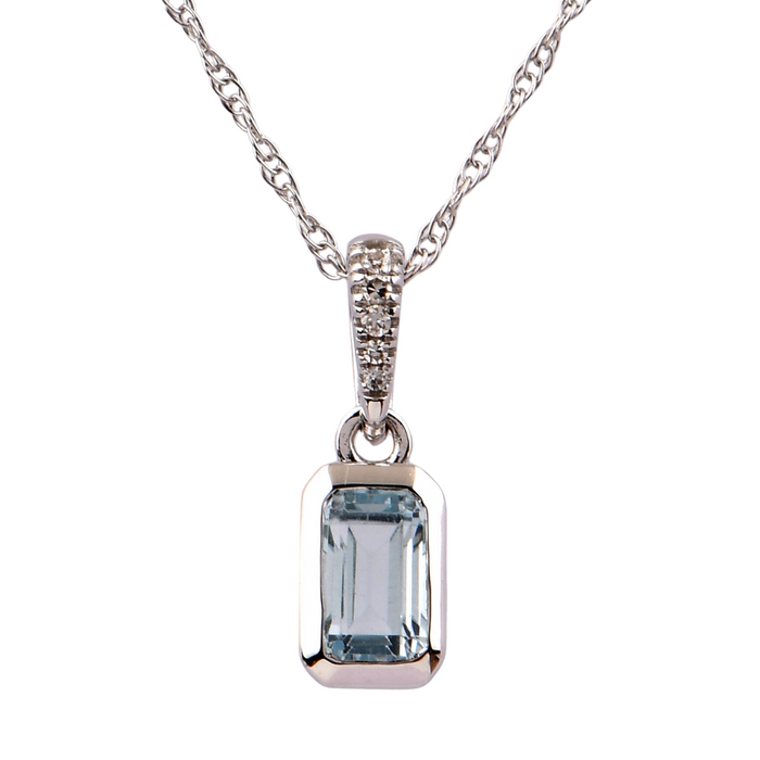 10kt White Gold & Lab Grown Topaz Necklace