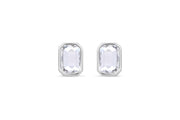 Casablanca Silver & Clear Crystal Stud Earrings