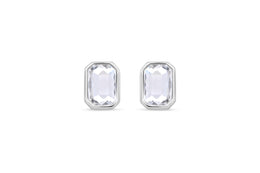 Casablanca Silver & Clear Crystal Stud Earrings