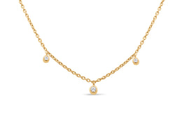Casablanca Gold Plated CZ Dangle Necklace