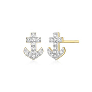 Monte Luna Gold Plated Anchor Stud Earrings