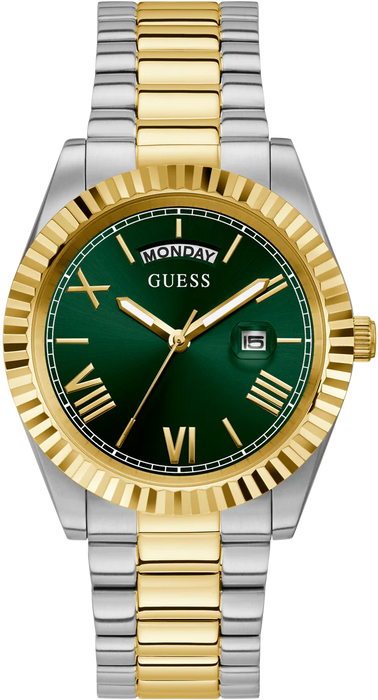 Guess Men's Two-Tone Green Analog Watch