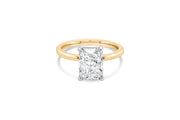 2.59CT Lab Grown Yellow Gold Radiant Solitaire Engagement Ring